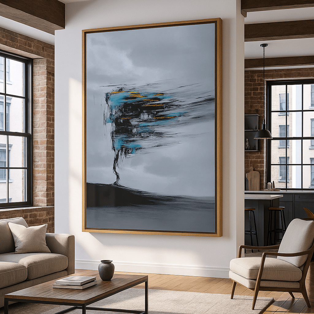 Canvas Print : Storm Whisper – Abstract Tree Canvas Wall Art - Chiara Rossetti