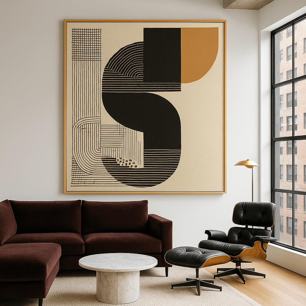 Canvas Print: Structured Silence – Minimal Canvas Wall Art for Modern Offices modern abstract canvas wall art by Rossetti Art – luxury interior design artwork for living room, bedroom, office – abstract wall art bold geometric art contemporary wall design