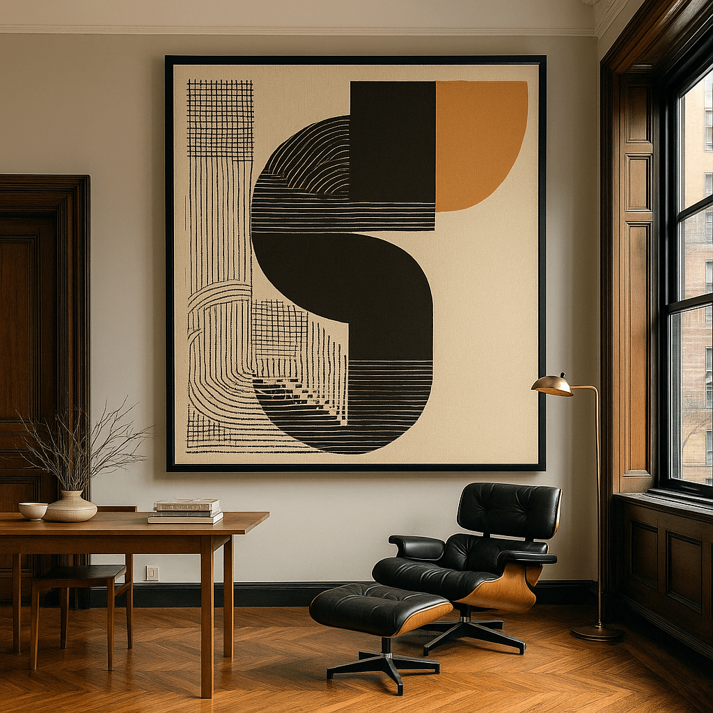 Canvas Print: Structured Silence – Minimal Canvas Wall Art for Modern Offices modern abstract canvas wall art by Rossetti Art – luxury interior design artwork for living room, bedroom, office – abstract wall art bold geometric art contemporary wall design
