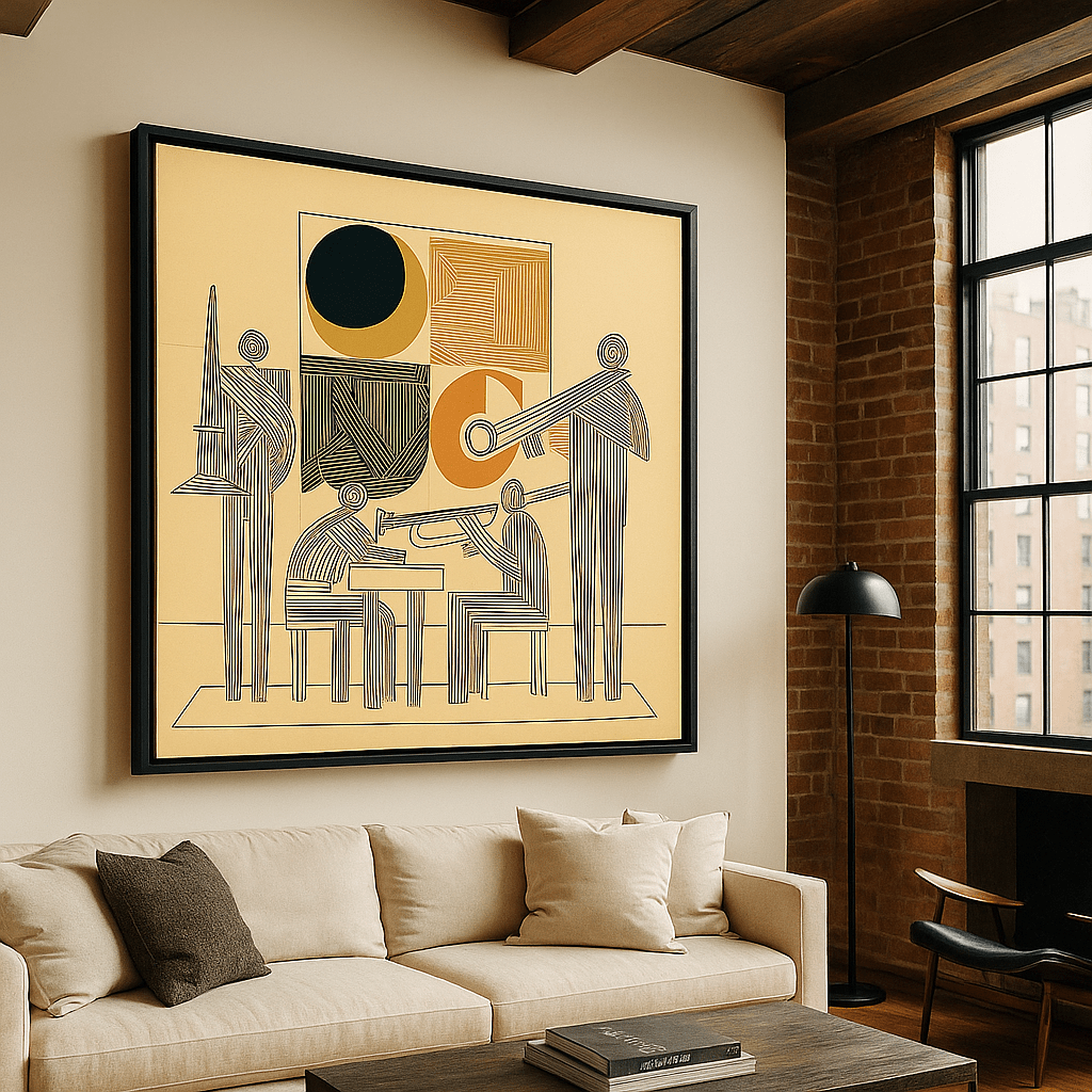 Canvas Print: Symphony in Line – Abstract Music Canvas Print | Modern Jazz Wall Art by Chiara Rossetti - Chiara Rossetti