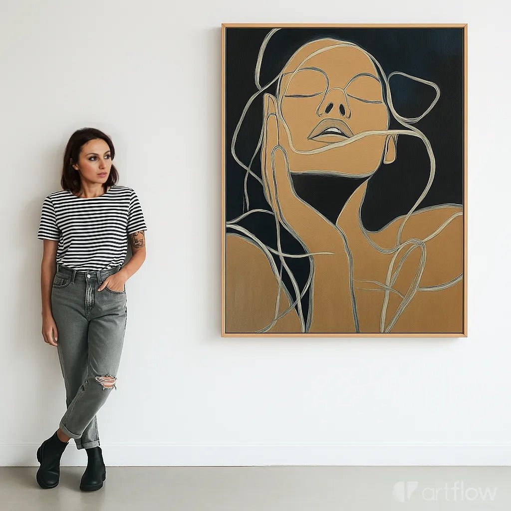 Canvas Print : Tangled in Silence” – Modern Minimalist Canvas Art Print - Chiara Rossetti
