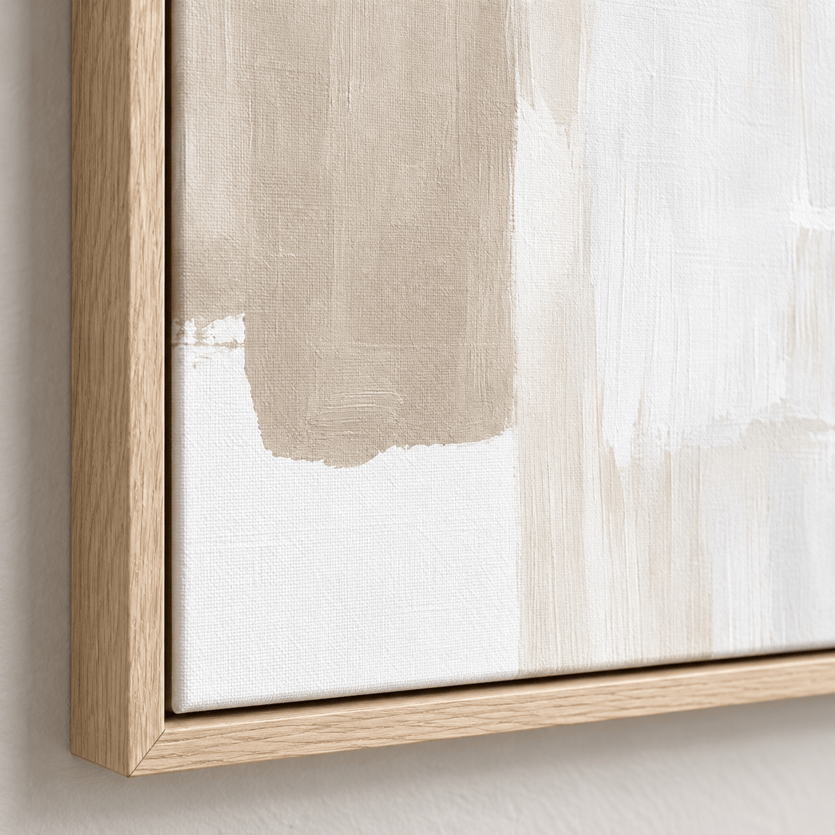 Taupe Wall Art – Oat Field by Rossetti Art, close-up of the brushwork and corner