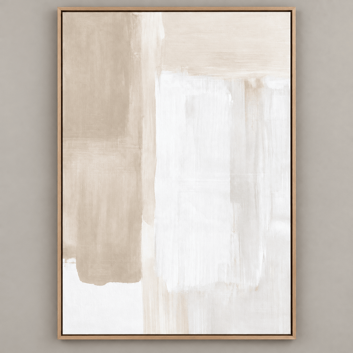 Taupe Wall Art – Oat Field by Rossetti Art, taupe and white brushstroke colour blocks