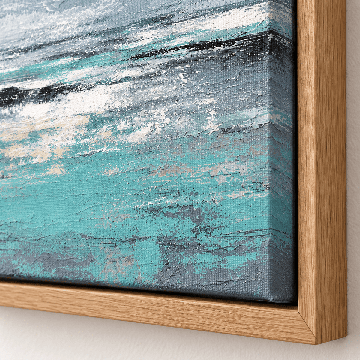 Teal and Gray Wall Art – Glass Tide by Rossetti Art