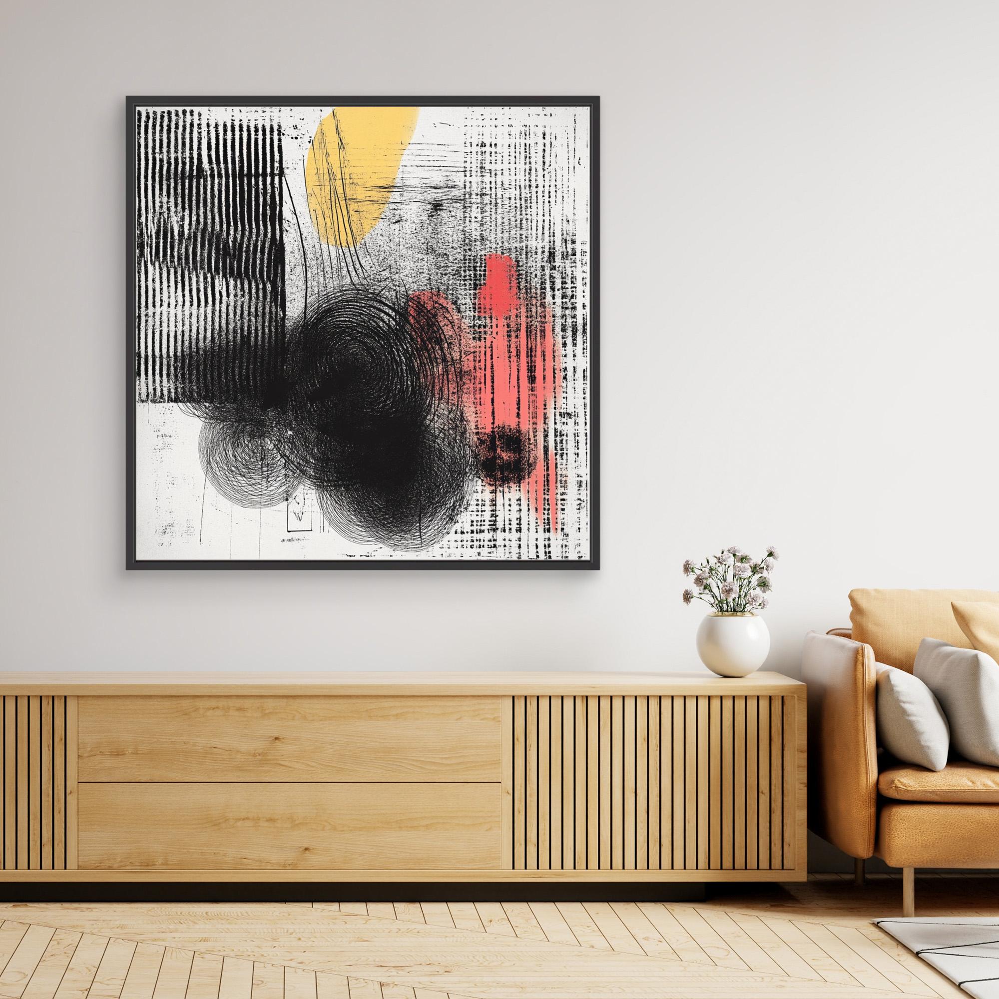 Canvas Print: "Textured Reflections - Modern Abstract Art" modern abstract canvas wall art by Rossetti Art – luxury interior design artwork for living room, bedroom, office – Textured Abstract Art