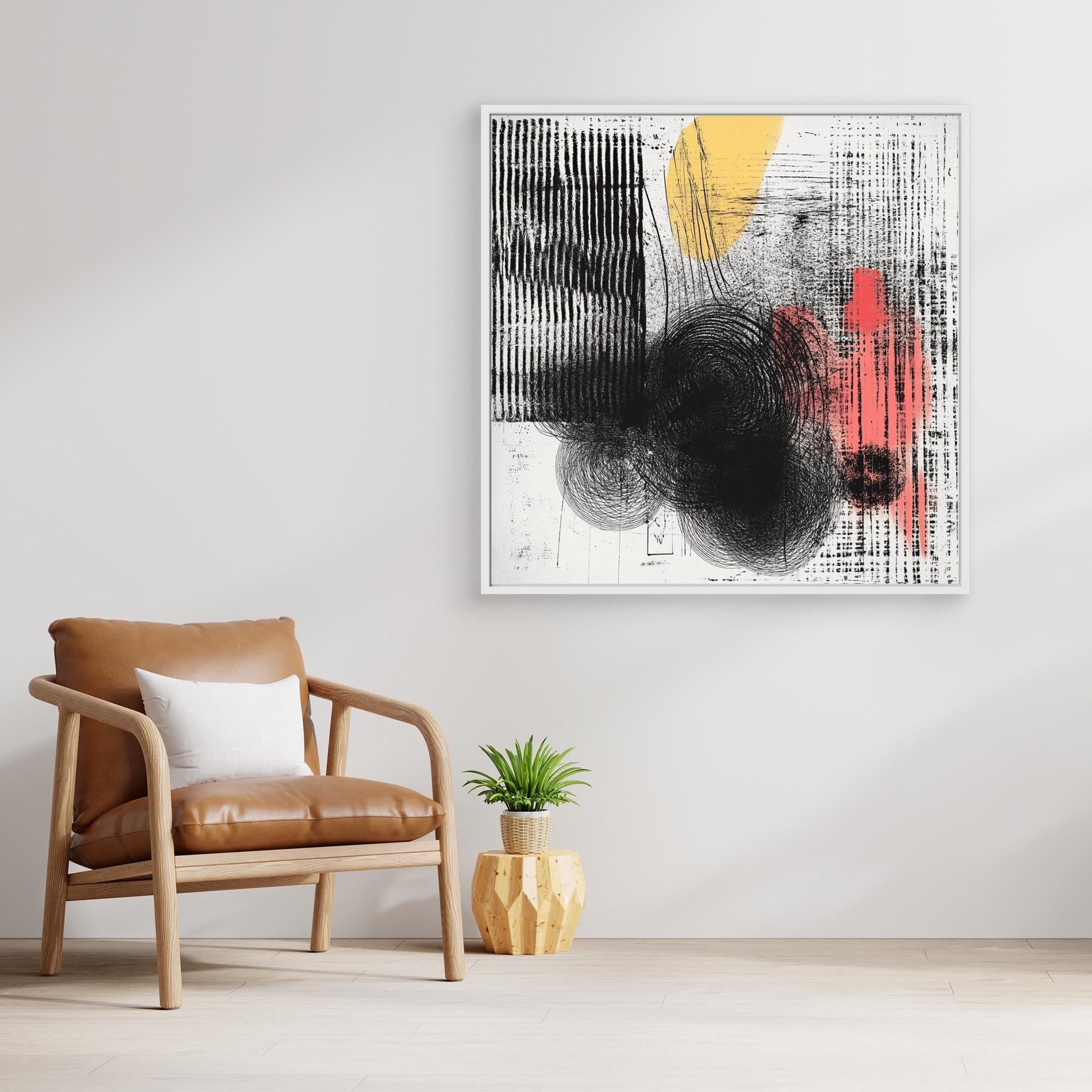 Canvas Print: "Textured Reflections - Modern Abstract Art" modern abstract canvas wall art by Rossetti Art – luxury interior design artwork for living room, bedroom, office – Textured Abstract Art