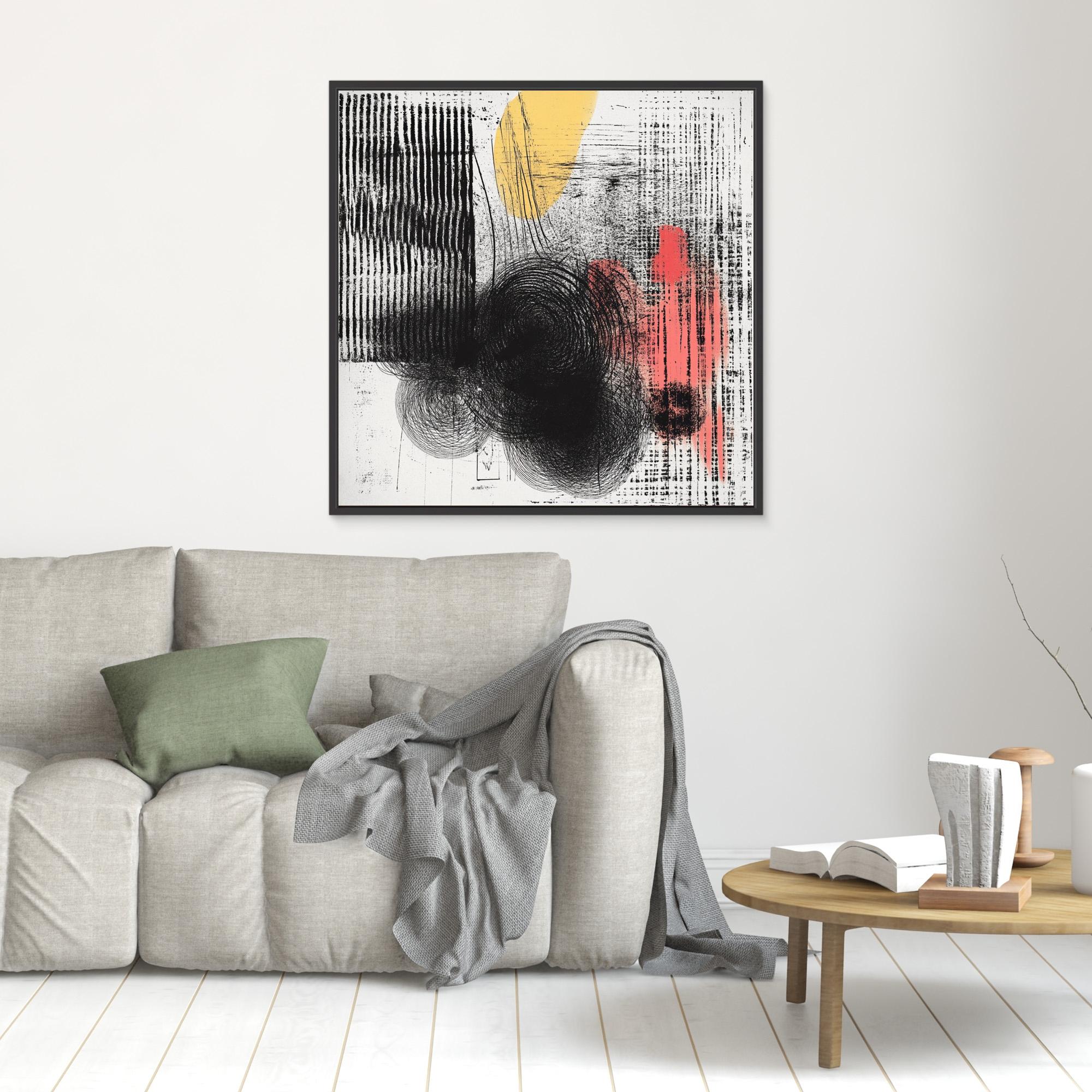 Canvas Print: "Textured Reflections - Modern Abstract Art" modern abstract canvas wall art by Rossetti Art – luxury interior design artwork for living room, bedroom, office – Textured Abstract Art