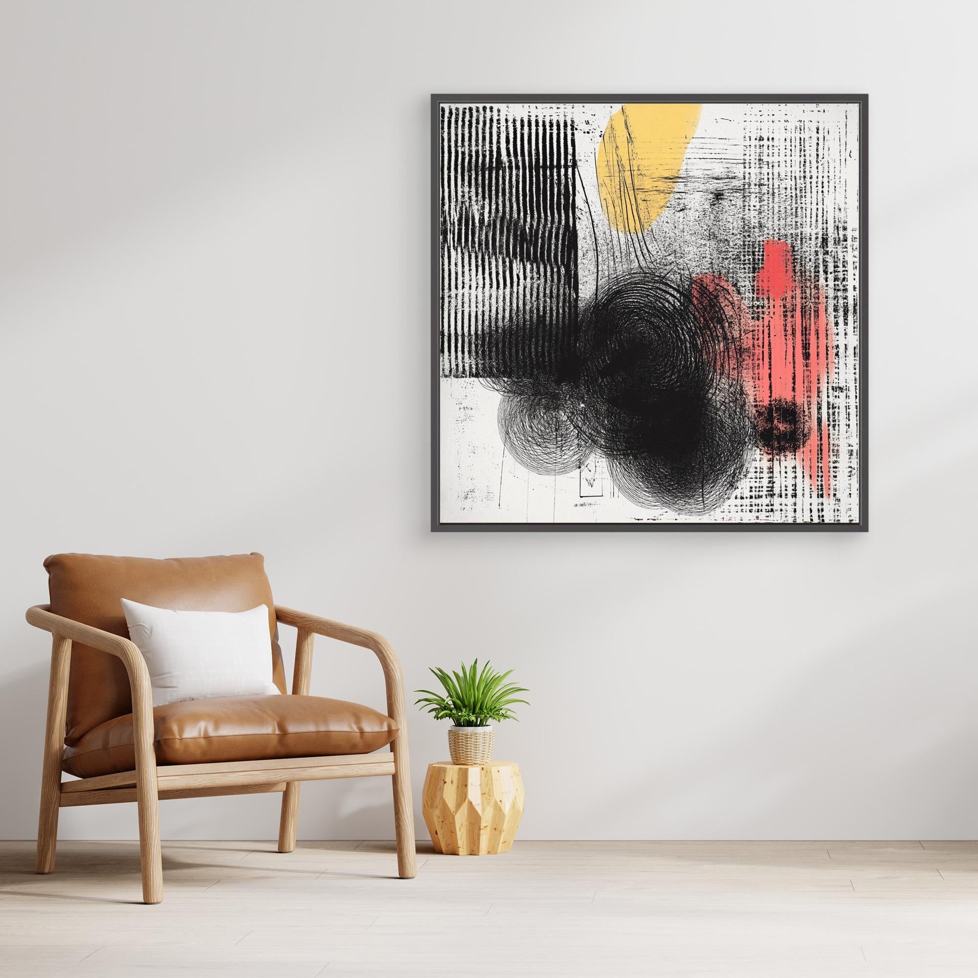 Canvas Print: "Textured Reflections - Modern Abstract Art" modern abstract canvas wall art by Rossetti Art – luxury interior design artwork for living room, bedroom, office – Textured Abstract Art