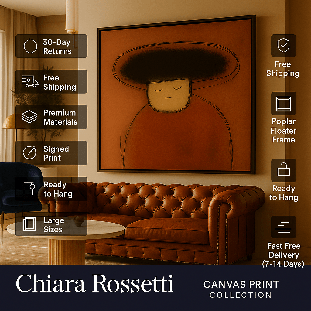 Canvas Print : "The Dreamer in Red" - Figurative Minimalist Wall Art - Chiara Rossetti