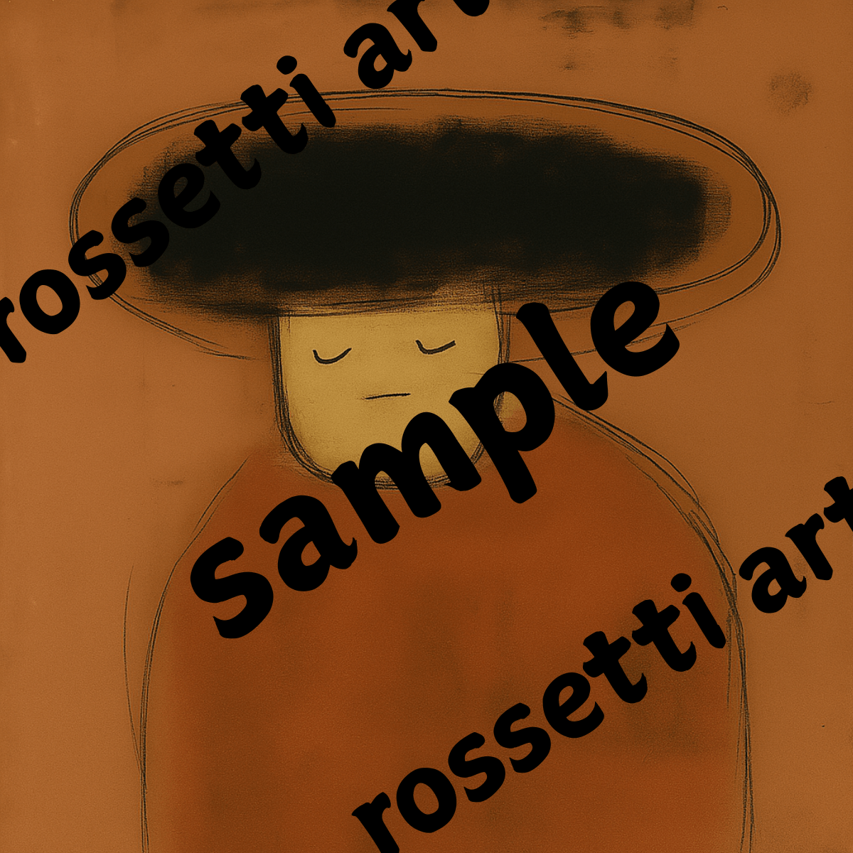 Canvas Print : "The Dreamer in Red" - Figurative Minimalist Wall Art - Chiara Rossetti