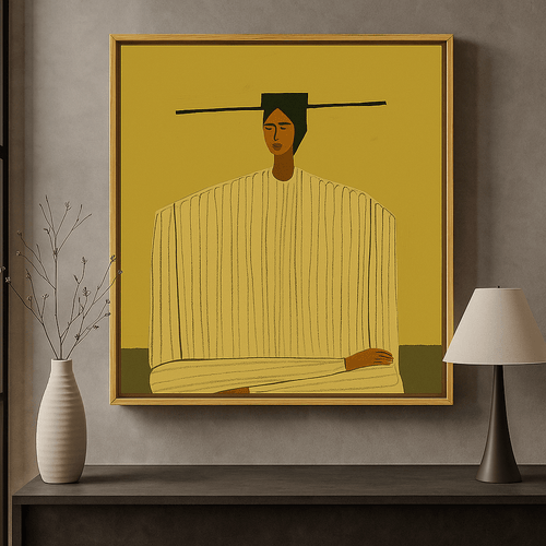 Abstract Portrait Art Canvas Print — The Silent Balance by Rossetti Art