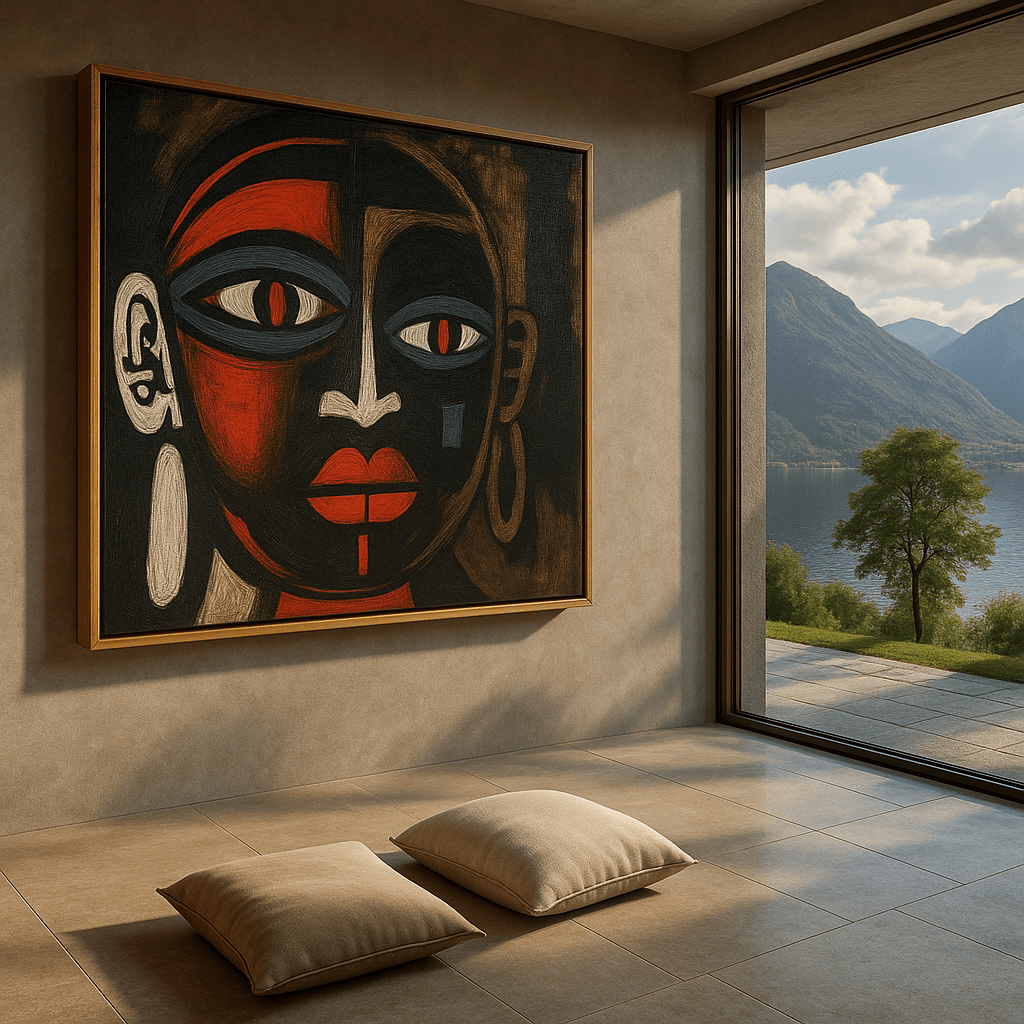 Canvas Print : "Tribal Essence" - Abstract Face Art Print - Chiara Rossetti