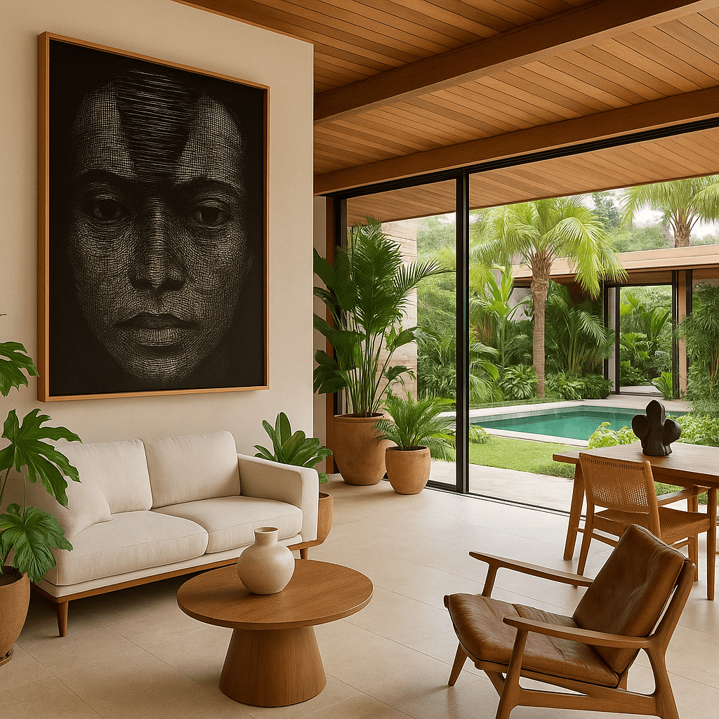 Canvas Print: Tribal Stare Triptych – Bold Modern Wall Art Set of 3 modern abstract canvas wall art by Rossetti Art – luxury interior design artwork for living room, bedroom, office – 3 piece black and white wall art 3 piece wall art for living room black and white 3 piece wall art