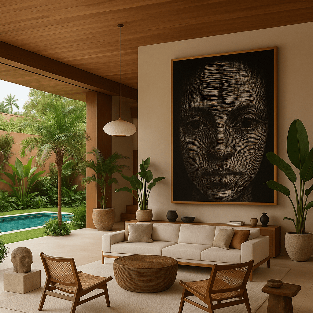 Canvas Print: Tribal Stare Triptych – Bold Modern Wall Art Set of 3 modern abstract canvas wall art by Rossetti Art – luxury interior design artwork for living room, bedroom, office – 3 piece black and white wall art 3 piece wall art for living room black and white 3 piece wall art