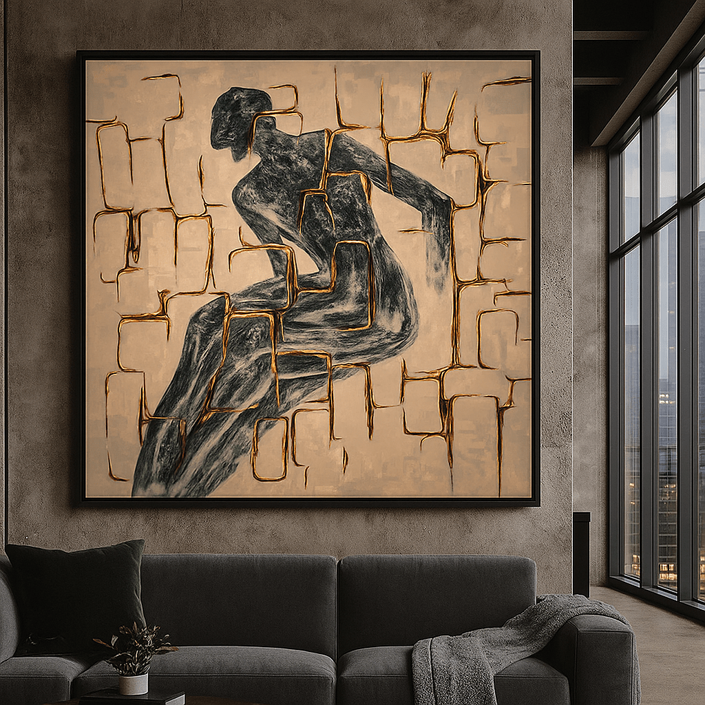 Canvas Print : Urban Contour – Abstract Figure Wall Art for Industrial Spaces - Chiara Rossetti