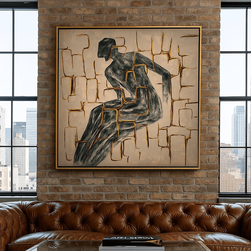 Canvas Print : Urban Contour – Abstract Figure Wall Art for Industrial Spaces - Chiara Rossetti
