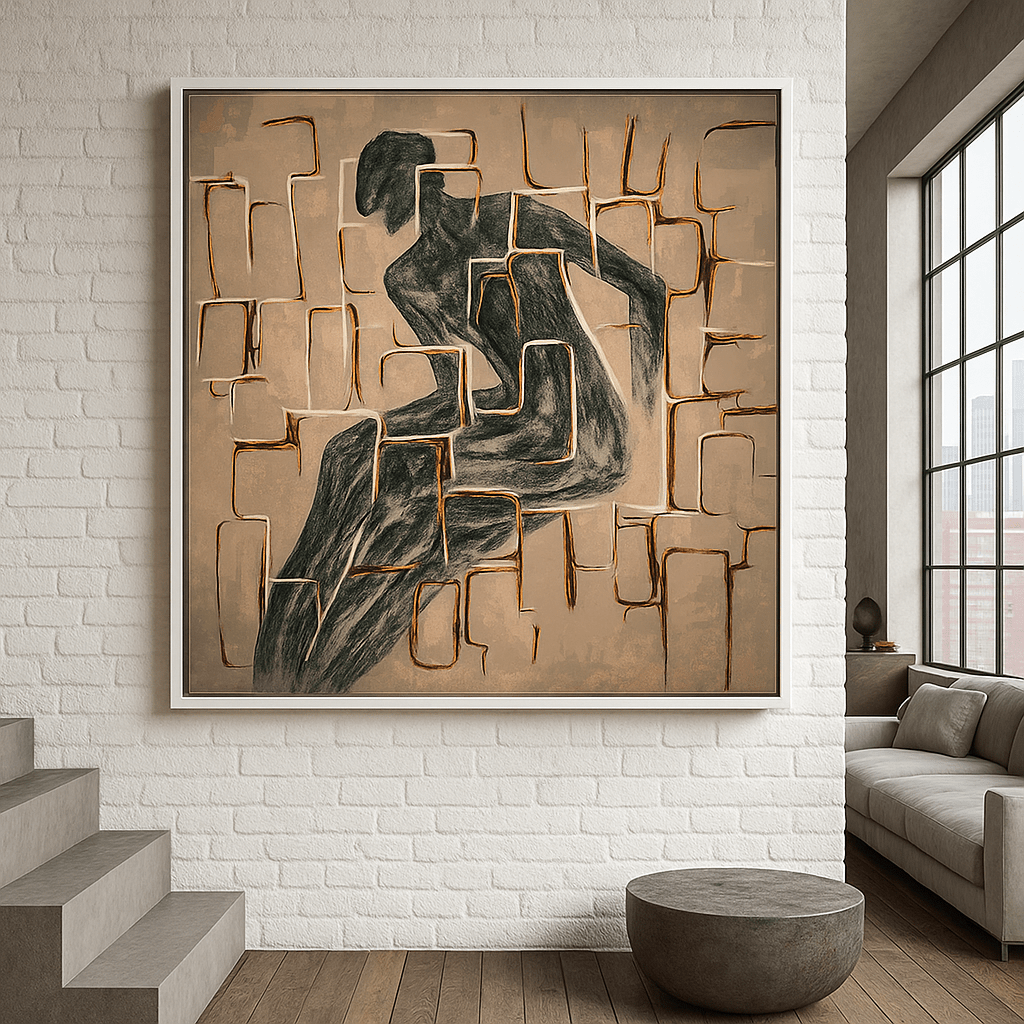 Canvas Print : Urban Contour – Abstract Figure Wall Art for Industrial Spaces - Chiara Rossetti