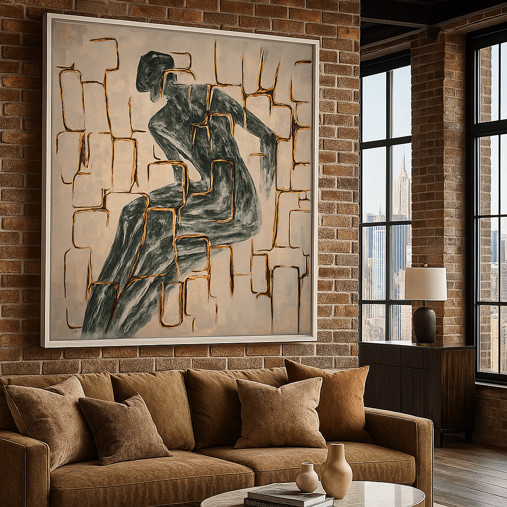 Canvas Print : Urban Contour – Abstract Figure Wall Art for Industrial Spaces - Chiara Rossetti