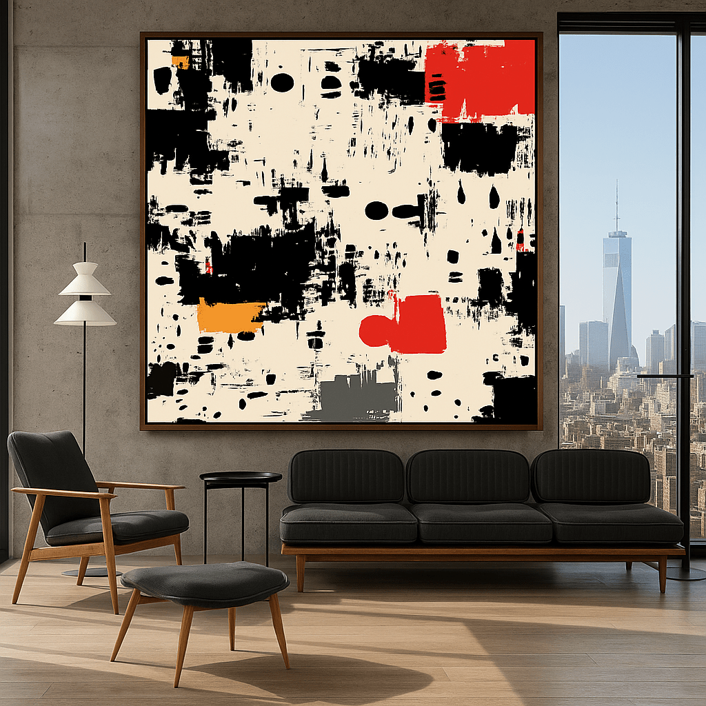 Canvas Print: Urban Fragments – Abstract Expressionist Canvas Print | Modern Minimal Wall Art by Chiara Rossetti modern abstract canvas wall art by Rossetti Art – luxury interior design artwork for living room, bedroom, office – abstract wall art contemporary wall design framed abstract canvas