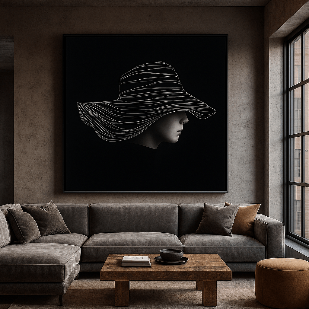 Canvas Print: Urban Soul – Bold Abstract Portrait Canvas Print | Contemporary Expressionist Wall Art by Rossetti Art modern abstract canvas wall art by Rossetti Art – luxury interior design artwork for living room, bedroom, office – abstract wall art canvas print art Chiara Rossetti