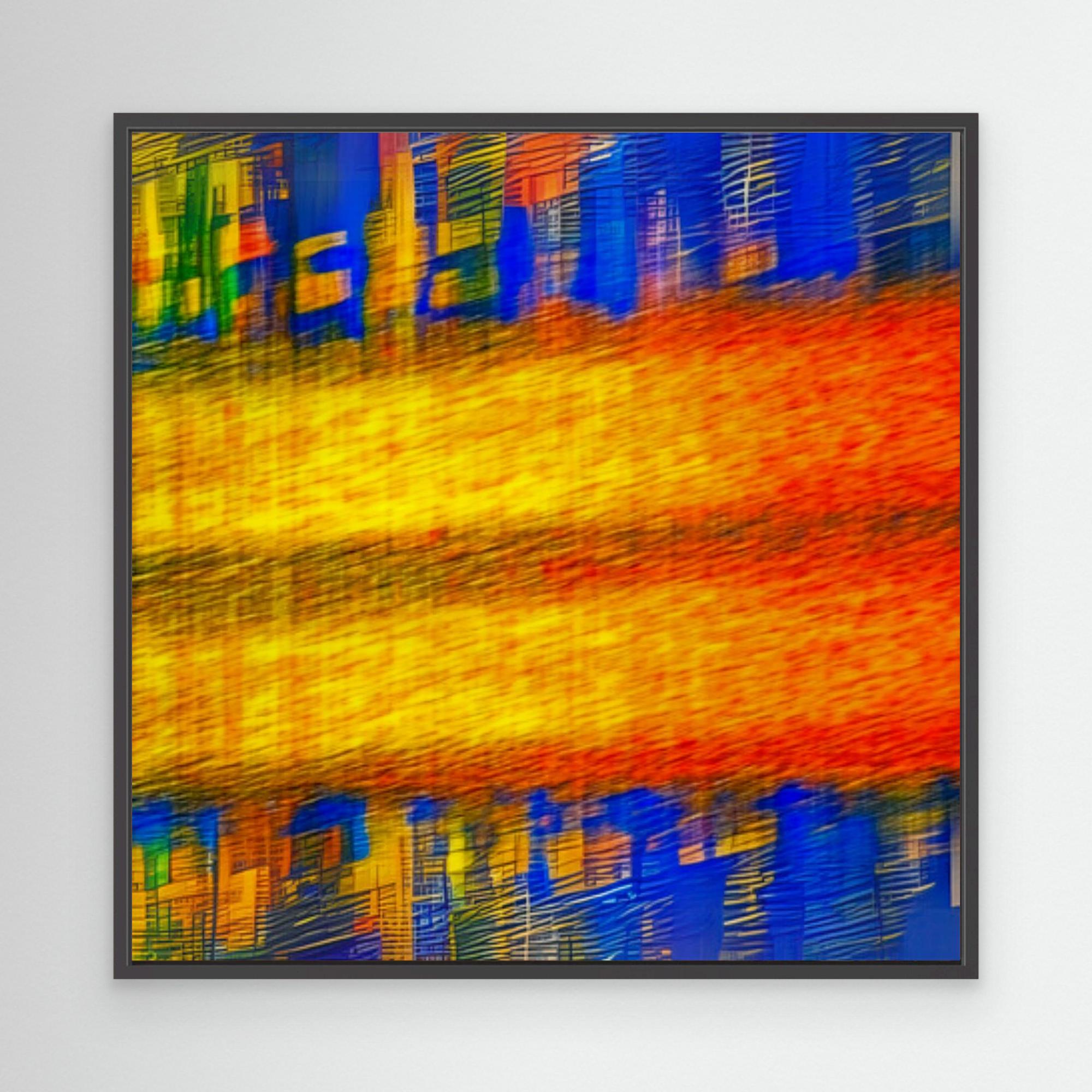 Canvas Print: Urban Sunrise - Vibrant Abstract Art modern abstract canvas wall art by Rossetti Art – luxury interior design artwork for living room, bedroom, office – Abstract Color Art Bold Interior Design Contemporary Art for Sale
