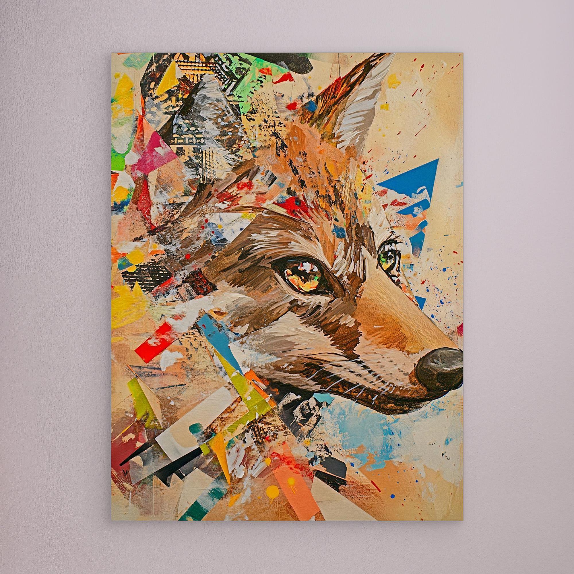 Canvas Print: "Urban Wild" - Wildlife Wall Art modern abstract canvas wall art by Rossetti Art – luxury interior design artwork for living room, bedroom, office – Bold Modern Wall Art Edgy Wall Decor Modern Animal Canvas