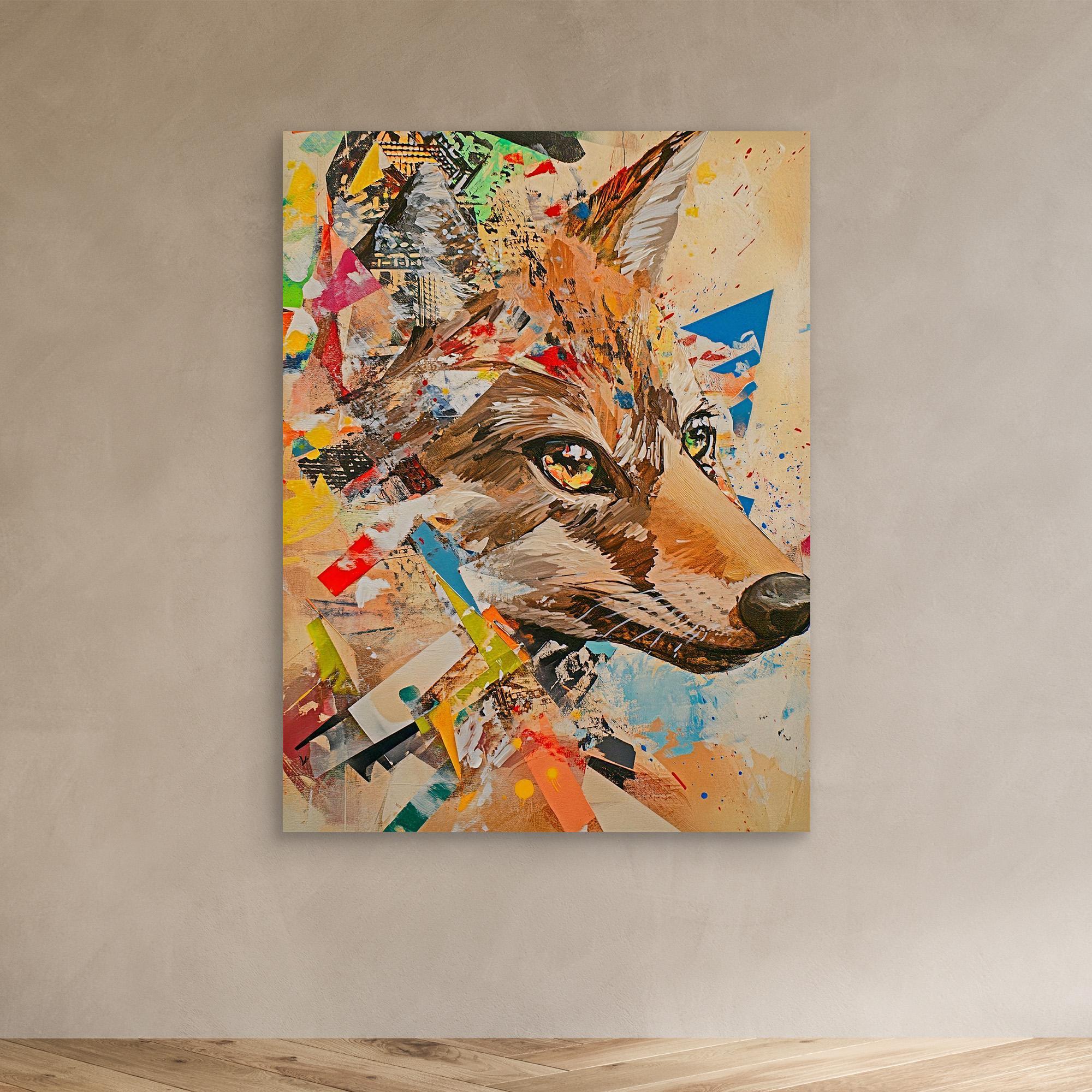 Canvas Print: "Urban Wild" - Wildlife Wall Art modern abstract canvas wall art by Rossetti Art – luxury interior design artwork for living room, bedroom, office – Bold Modern Wall Art Edgy Wall Decor Modern Animal Canvas