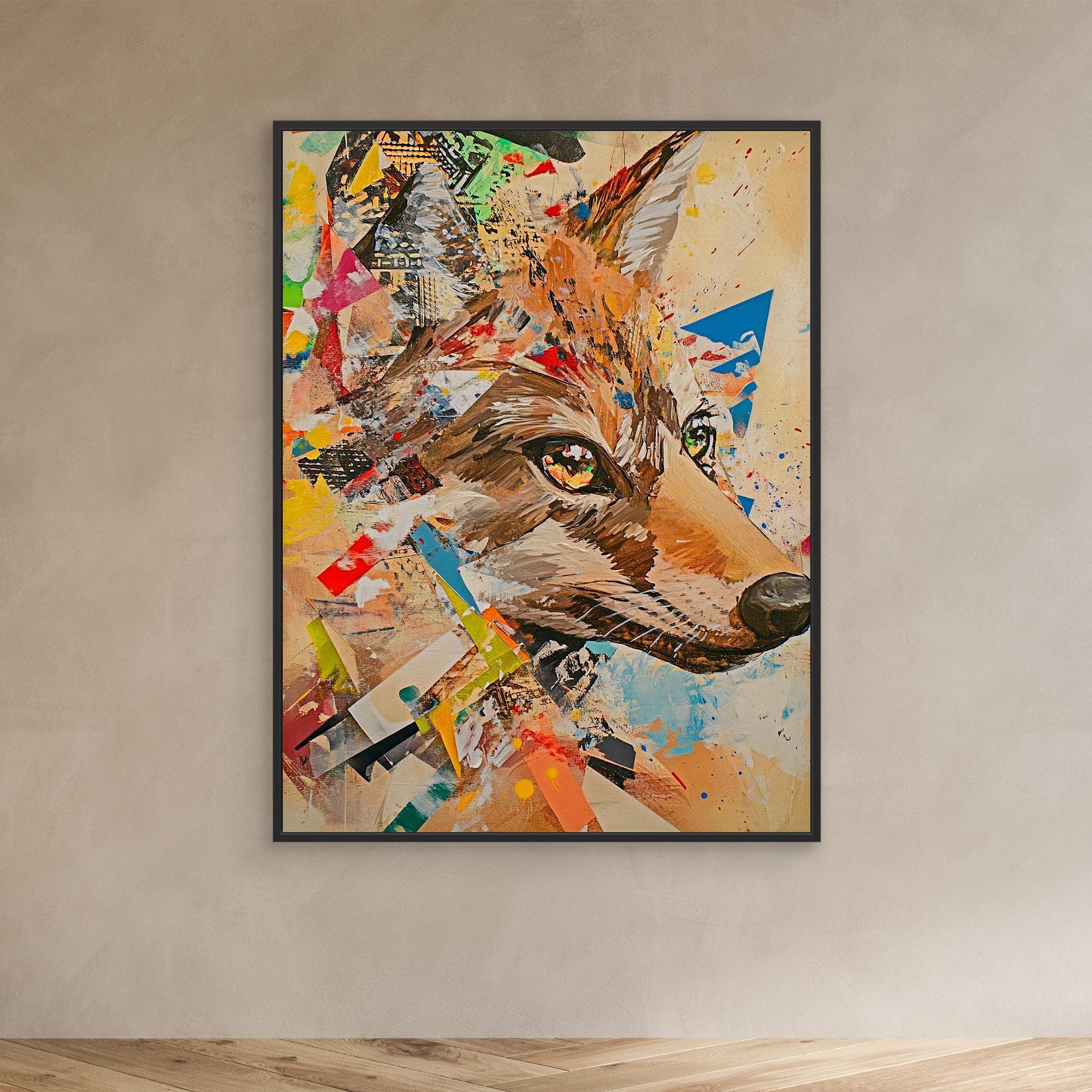 Canvas Print: "Urban Wild" - Wildlife Wall Art modern abstract canvas wall art by Rossetti Art – luxury interior design artwork for living room, bedroom, office – Bold Modern Wall Art Edgy Wall Decor Modern Animal Canvas
