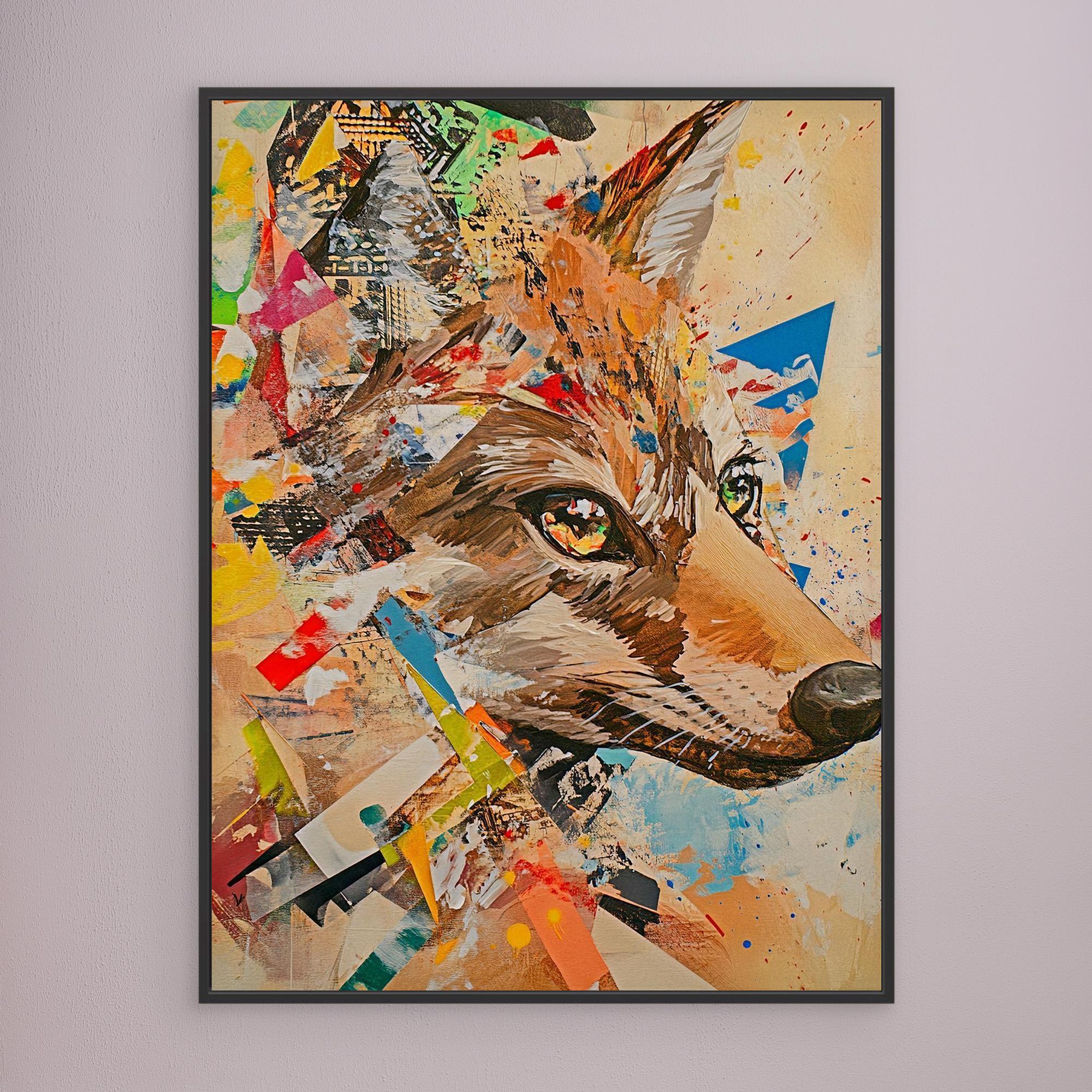 Canvas Print: "Urban Wild" - Wildlife Wall Art modern abstract canvas wall art by Rossetti Art – luxury interior design artwork for living room, bedroom, office – Bold Modern Wall Art Edgy Wall Decor Modern Animal Canvas