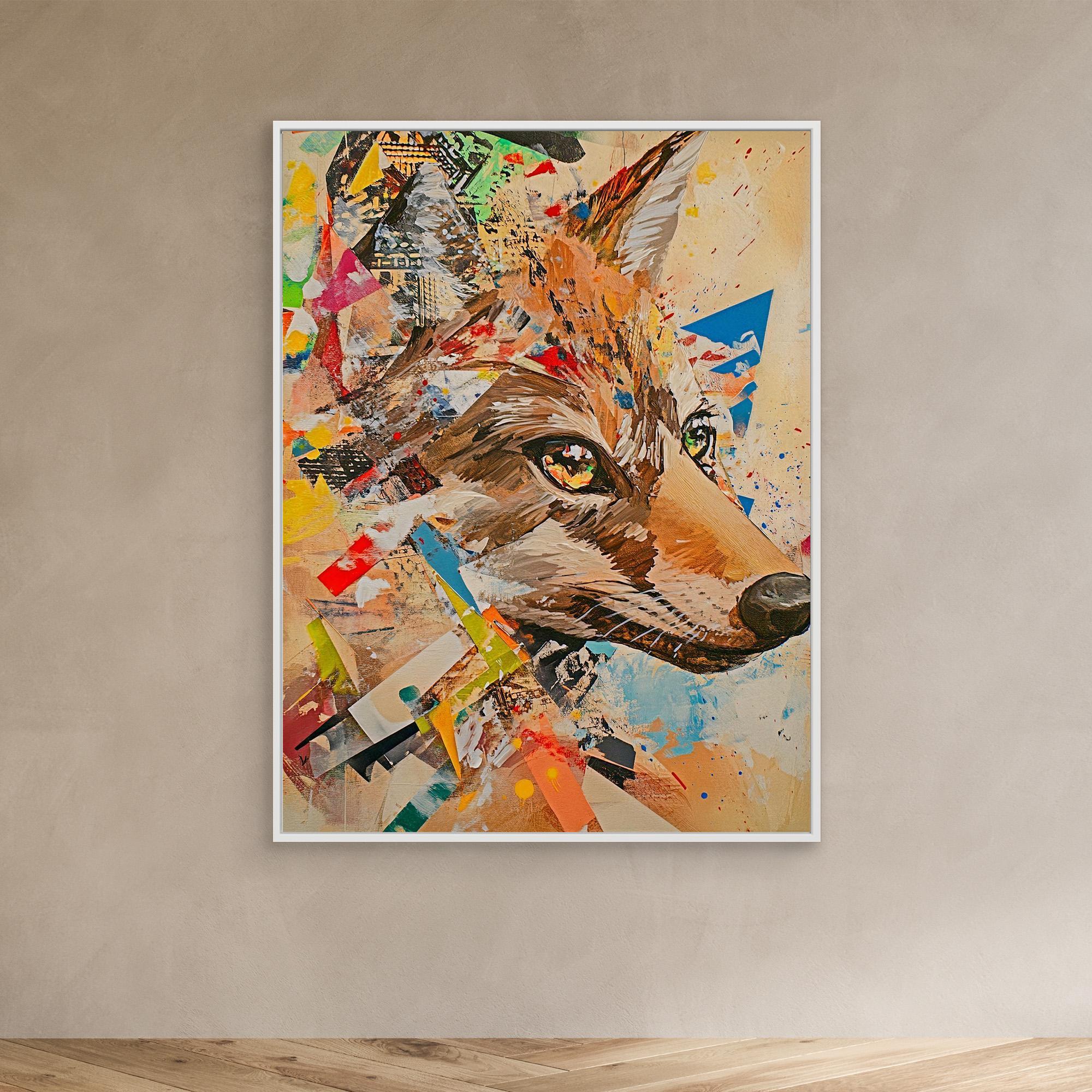 Canvas Print: "Urban Wild" - Wildlife Wall Art modern abstract canvas wall art by Rossetti Art – luxury interior design artwork for living room, bedroom, office – Bold Modern Wall Art Edgy Wall Decor Modern Animal Canvas