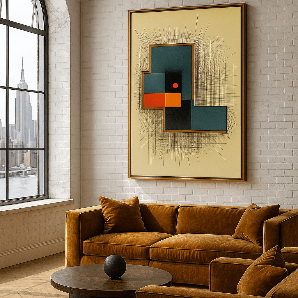 Canvas Print : Vector Core – Geometric Abstract Art Canvas Wall - Chiara Rossetti
