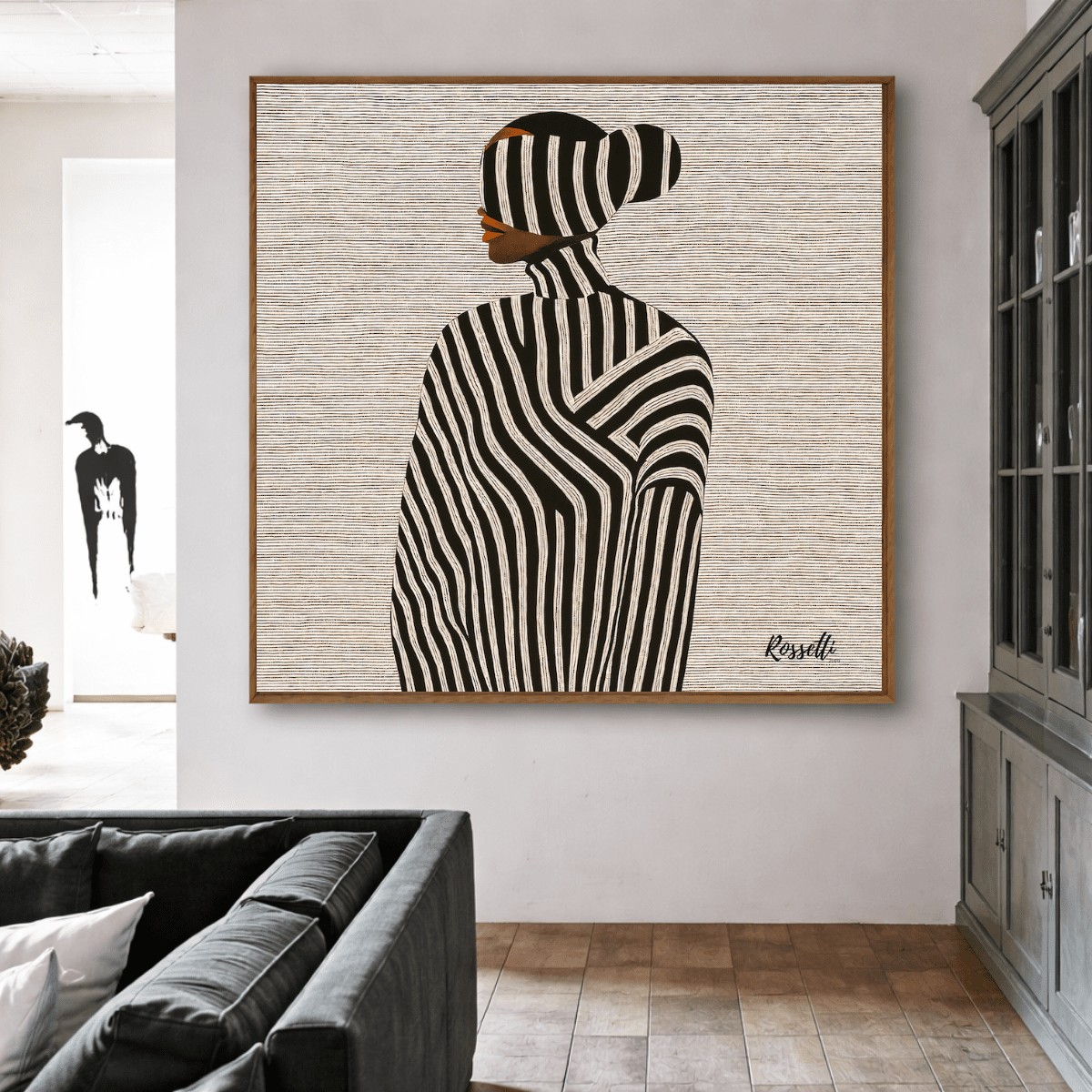 Black and white abstract portrait