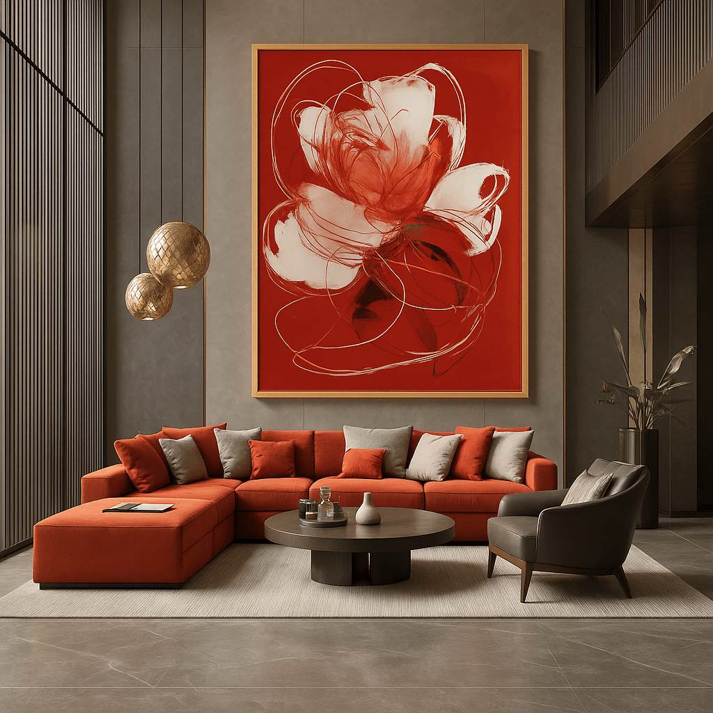 Canvas Print : Velvet Bloom - Bold Floral Abstract Canvas by Chiara Rosetti - Chiara Rossetti
