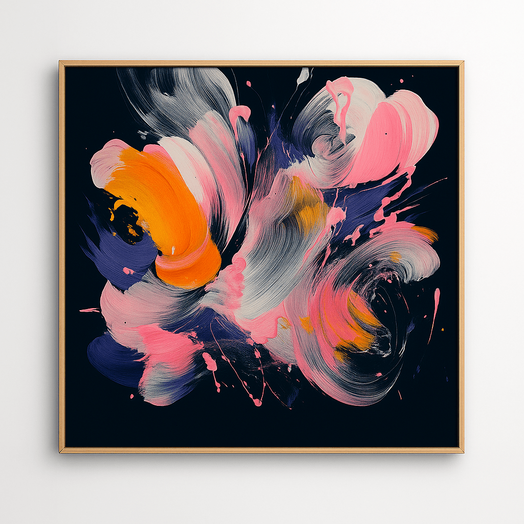 Canvas Print: Vibrant Abstract Canvas Print – Colorful Modern Wall Art for Luxury Interiors | Rossetti Art modern abstract canvas wall art by Rossetti Art – luxury interior design artwork for living room, bedroom, office – abstract wall art contemporary wall design extra large canvas wall art for living room