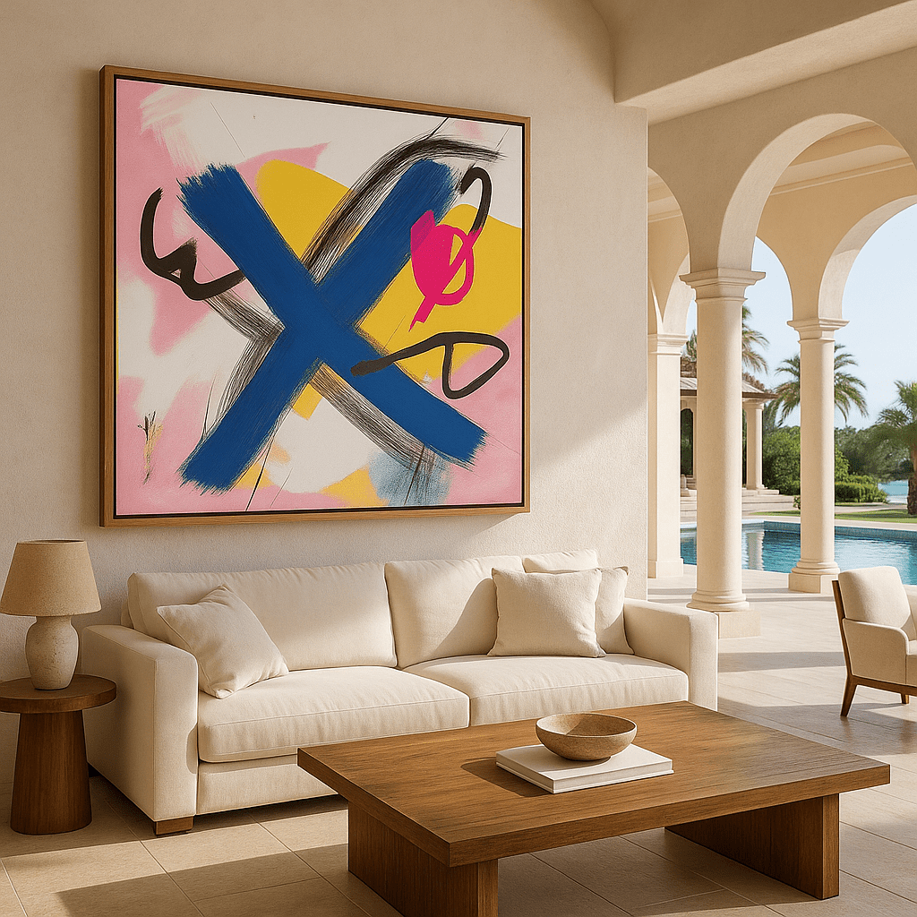 Canvas Print: "Vibrant Chaos" – Abstract Wall Art modern abstract canvas wall art by Rossetti Art – luxury interior design artwork for living room, bedroom, office – Contemporary Art for Sale contemporary art piece Contemporary art print