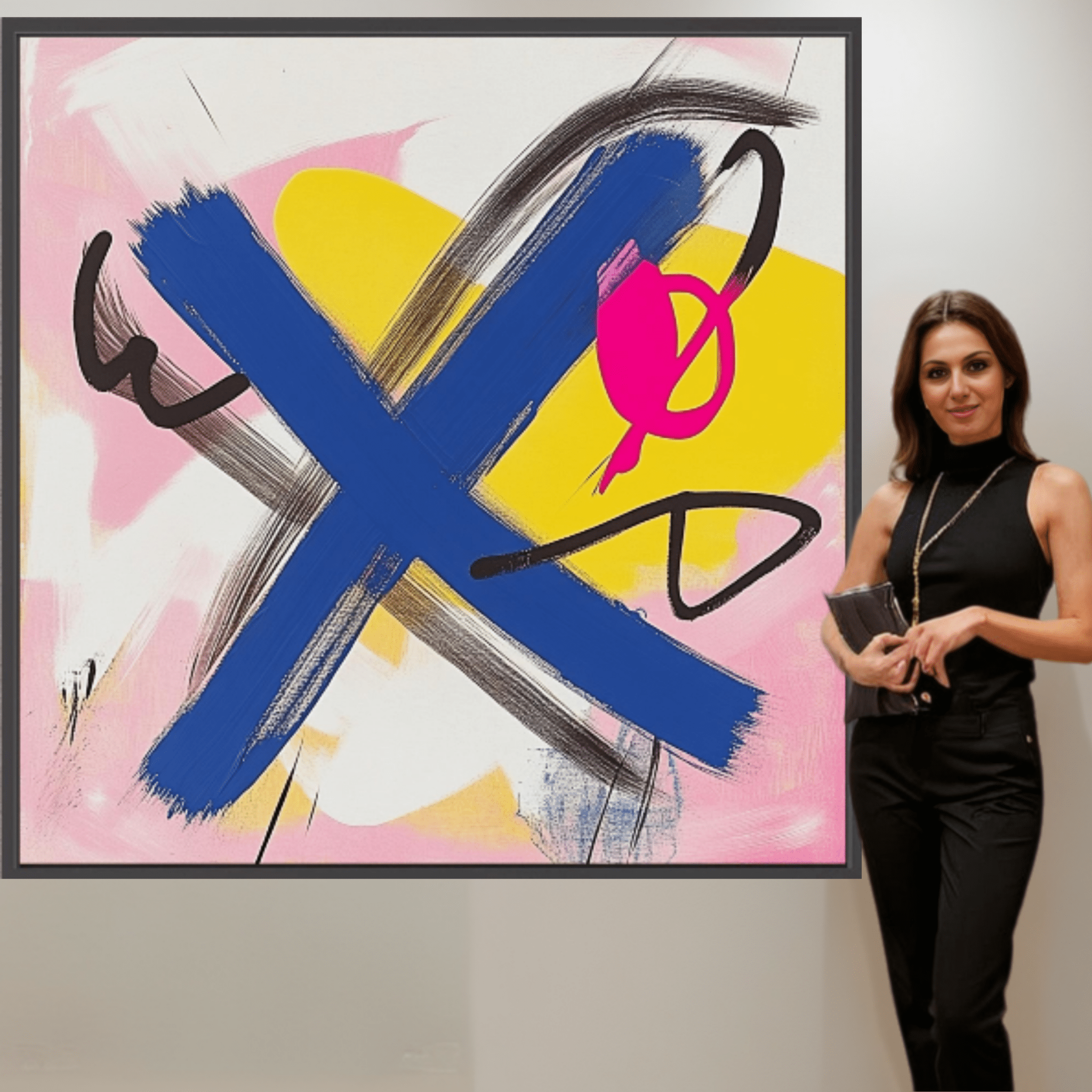 Canvas Print: "Vibrant Chaos" – Abstract Wall Art modern abstract canvas wall art by Rossetti Art – luxury interior design artwork for living room, bedroom, office – Contemporary Art for Sale contemporary art piece Contemporary art print