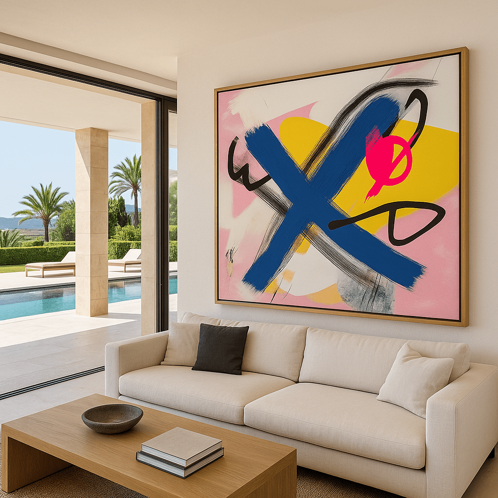 Canvas Print: "Vibrant Chaos" – Abstract Wall Art modern abstract canvas wall art by Rossetti Art – luxury interior design artwork for living room, bedroom, office – Contemporary Art for Sale contemporary art piece Contemporary art print