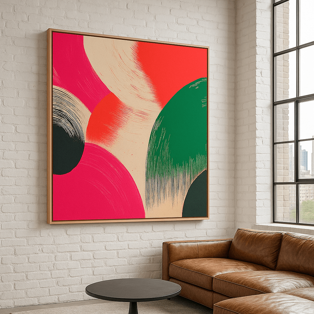 Canvas Print: "Vibrant Color Clash" – Neon Abstract Wall Art - Chiara Rossetti