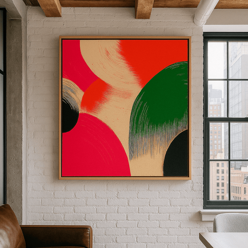 Neon Abstract Canvas Print – Vibrant Color Clash | Rossetti Art