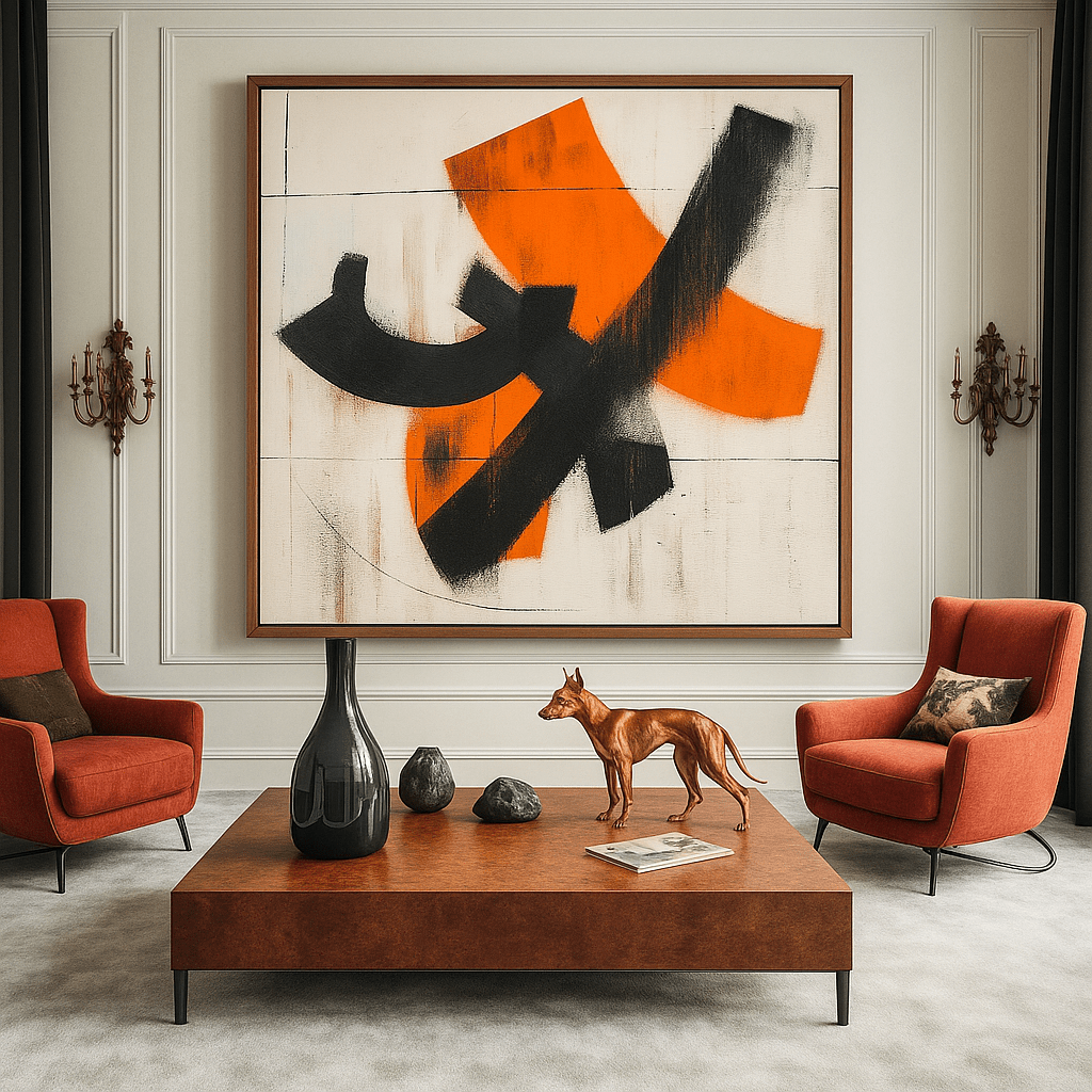 Canvas Print: Vibrant Crossroads - Abstract Wall Art modern abstract canvas wall art by Rossetti Art – luxury interior design artwork for living room, bedroom, office – abstract painting print Contemporary art print handmade wall art