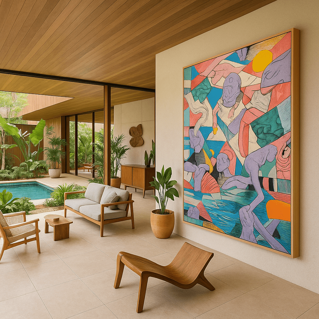 Canvas Print : Vibrant Cubist Abstract Human Forms - Original Modern Art Canvas - Chiara Rossetti
