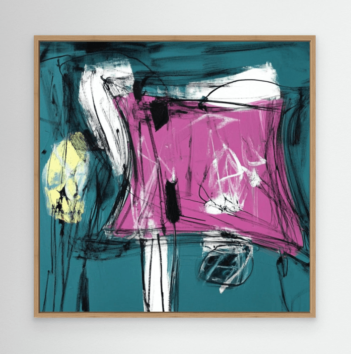 Canvas Print : "Vibrant Whispers" - Expressive Abstract Wall Art modern abstract canvas wall art by Rossetti Art – luxury interior design artwork for living room, bedroom, office – Black And White Art Black and white artwork black and white canvas