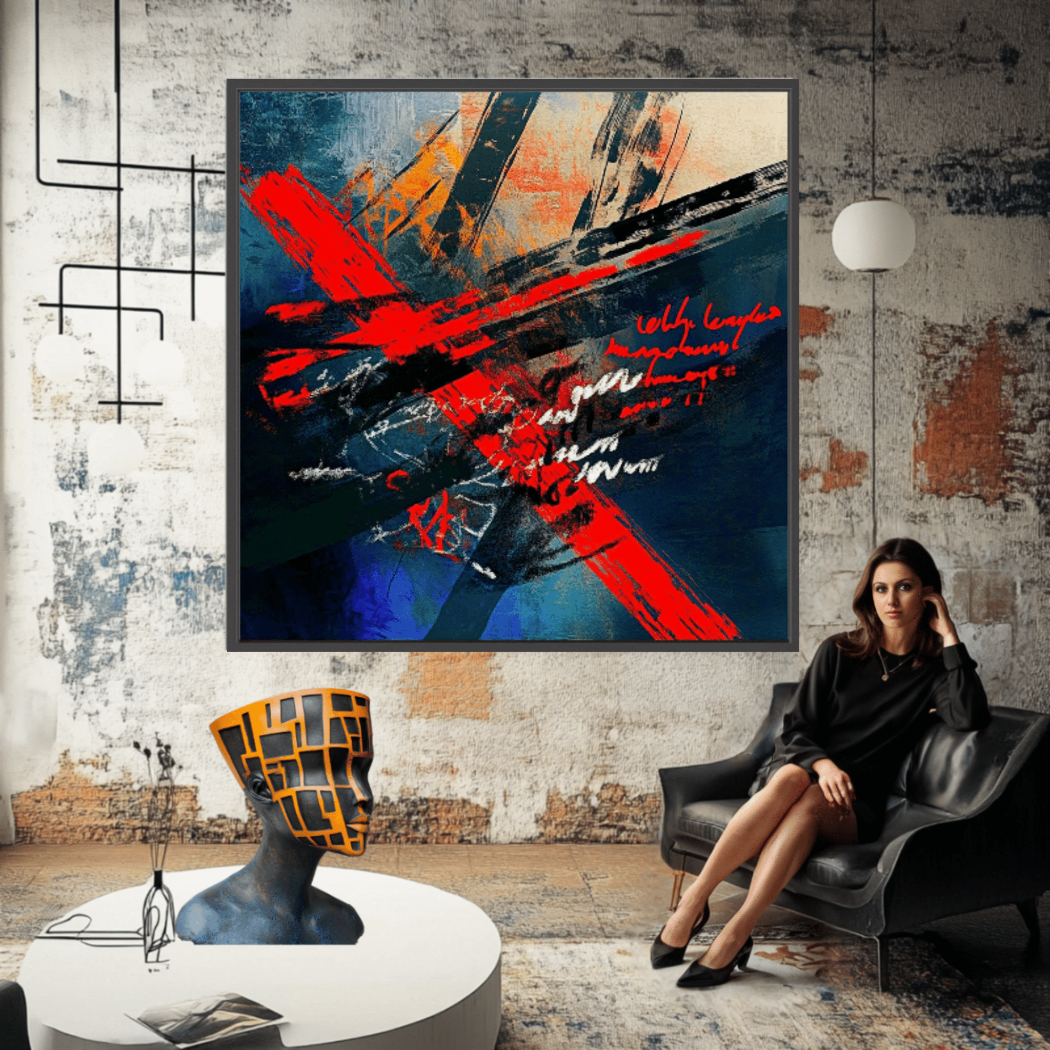 Canvas Print : Vivid Chaos - Abstract Wall Art Canvas modern abstract canvas wall art by Rossetti Art – luxury interior design artwork for living room, bedroom, office – Chiara Rossetti Art Modern Canvas Painting