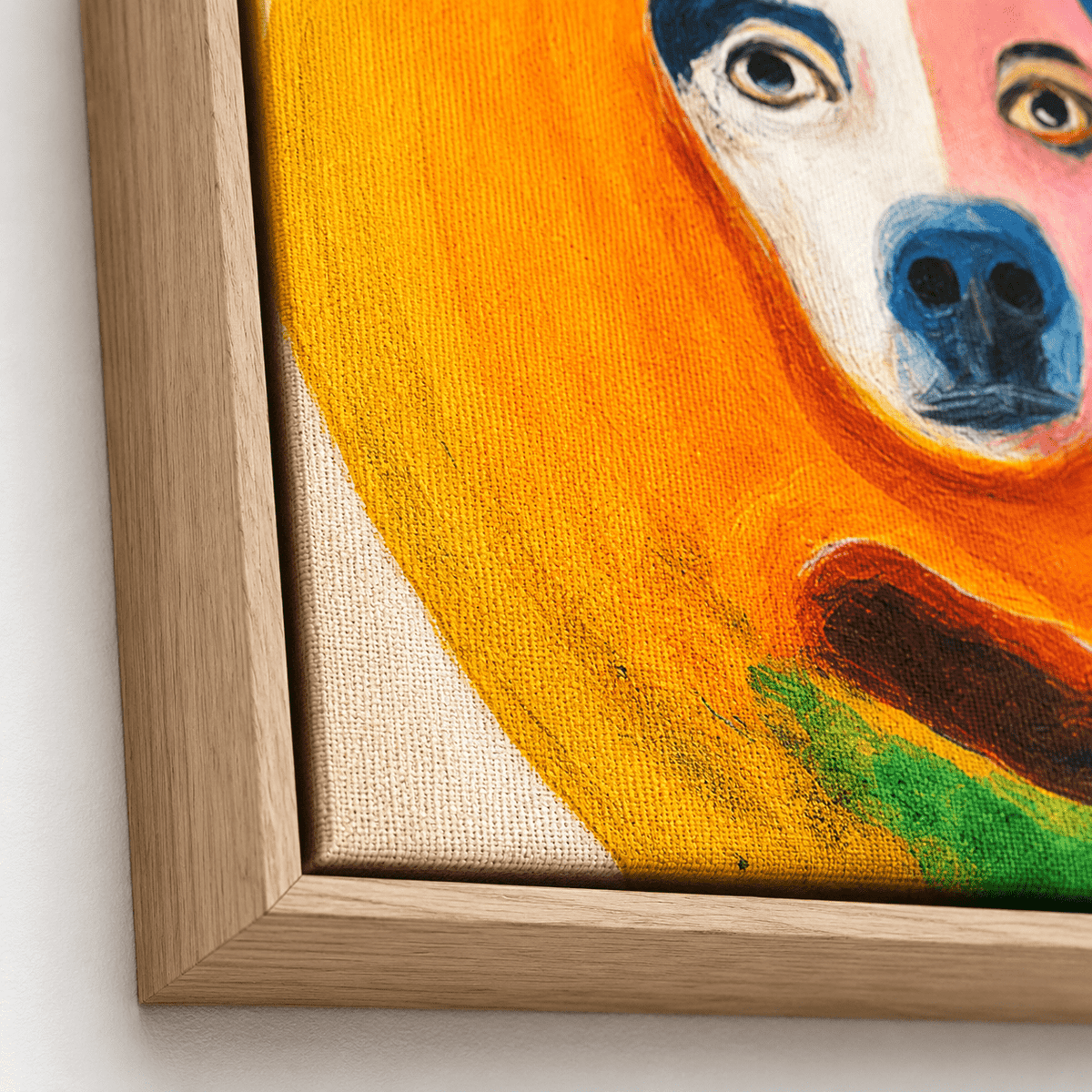 Canvas Print: "Vivid Reflection - Abstract Dog Portrait Art"