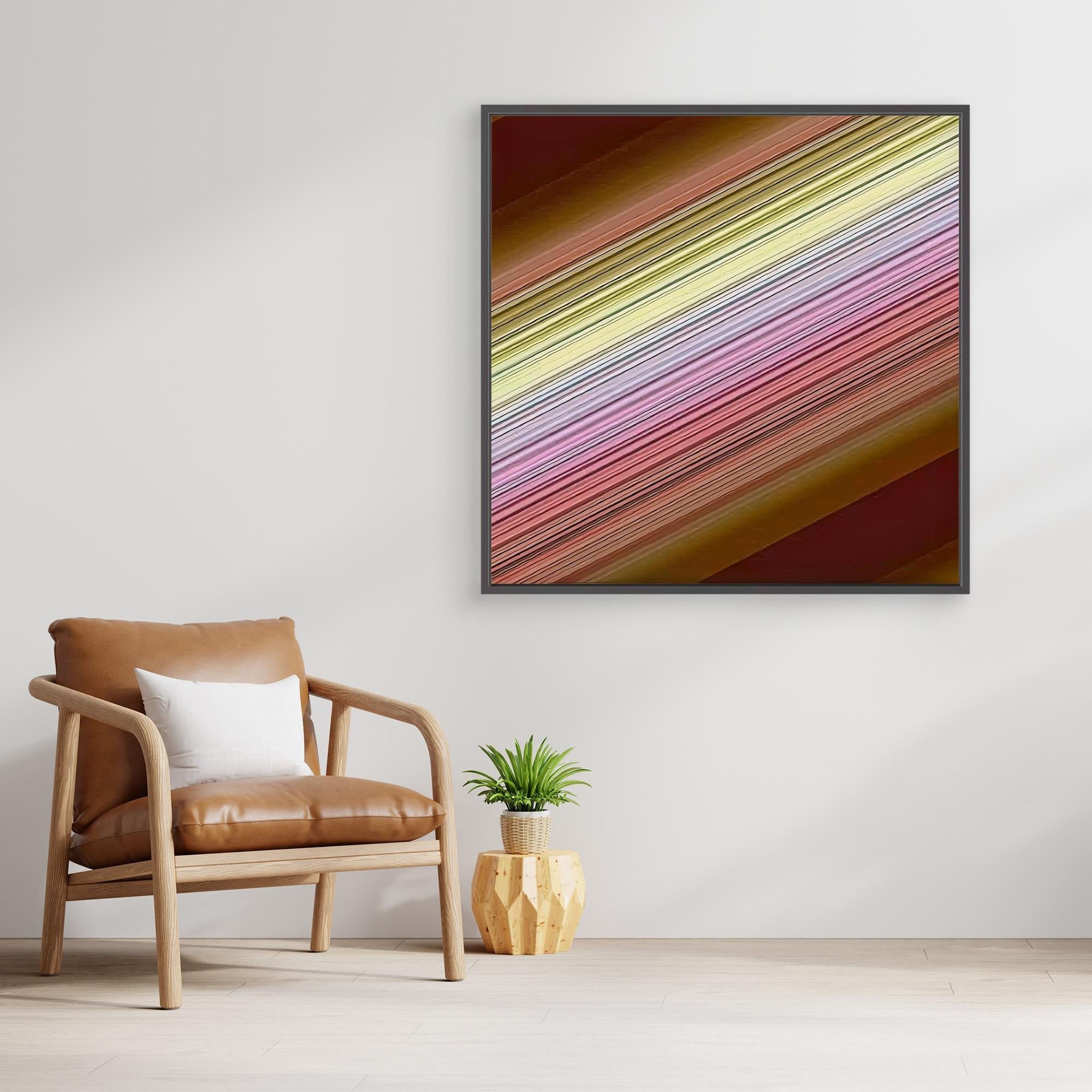 Canvas Print : Vivid Striped Abstract Canvas Print - Modern Wall Art modern abstract canvas wall art by Rossetti Art – luxury interior design artwork for living room, bedroom, office – Abstract Art Prints Abstract artwork Abstract Canvas Art