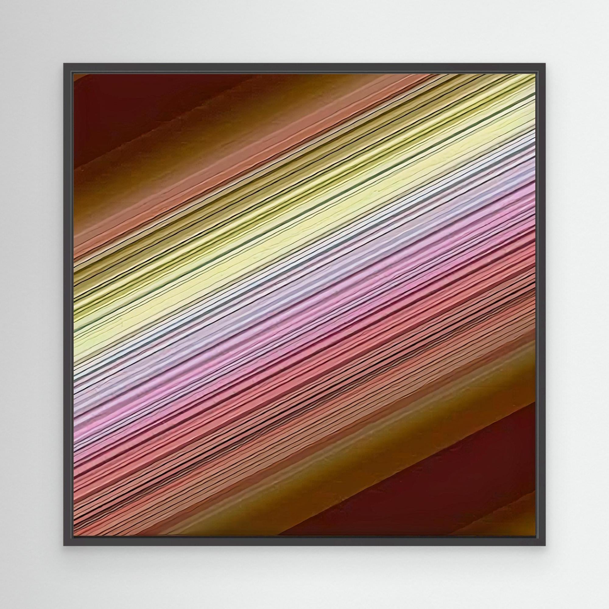 Canvas Print : Vivid Striped Abstract Canvas Print - Modern Wall Art modern abstract canvas wall art by Rossetti Art – luxury interior design artwork for living room, bedroom, office – Abstract Art Prints Abstract artwork Abstract Canvas Art