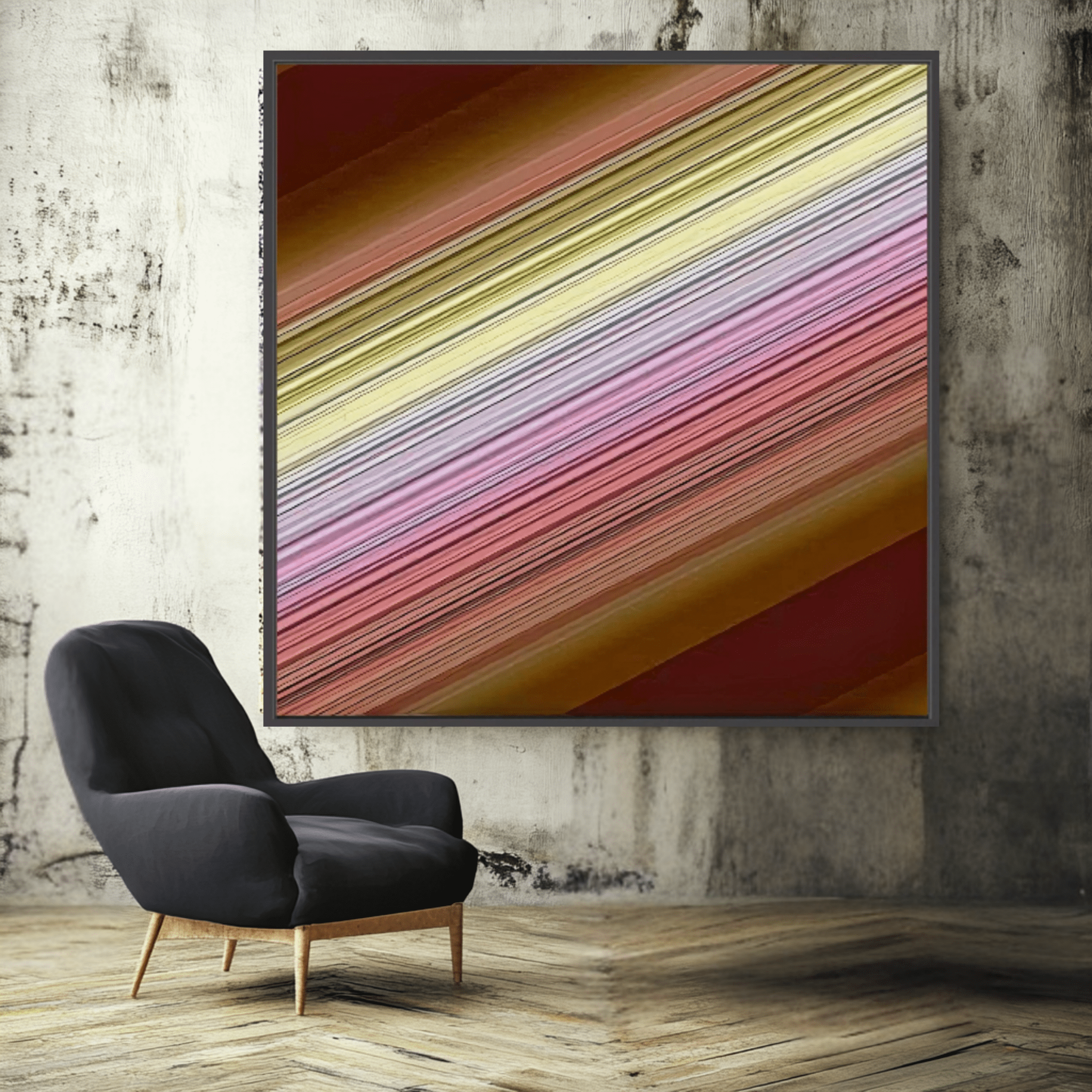 Canvas Print : Vivid Striped Abstract Canvas Print - Modern Wall Art modern abstract canvas wall art by Rossetti Art – luxury interior design artwork for living room, bedroom, office – Abstract Art Prints Abstract artwork Abstract Canvas Art