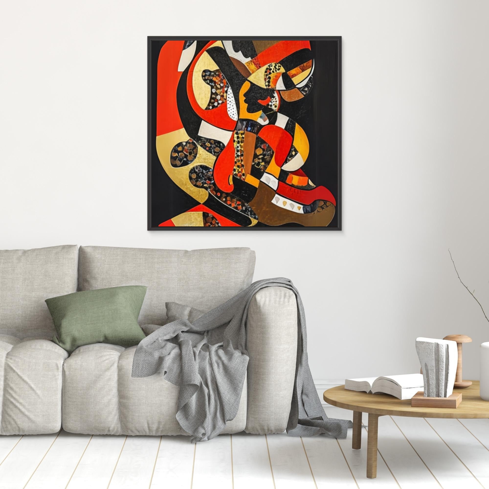 Canvas Print: "Vivid Symphony of Shapes and Colors" modern abstract canvas wall art by Rossetti Art – luxury interior design artwork for living room, bedroom, office – Abstract Canvas Art
