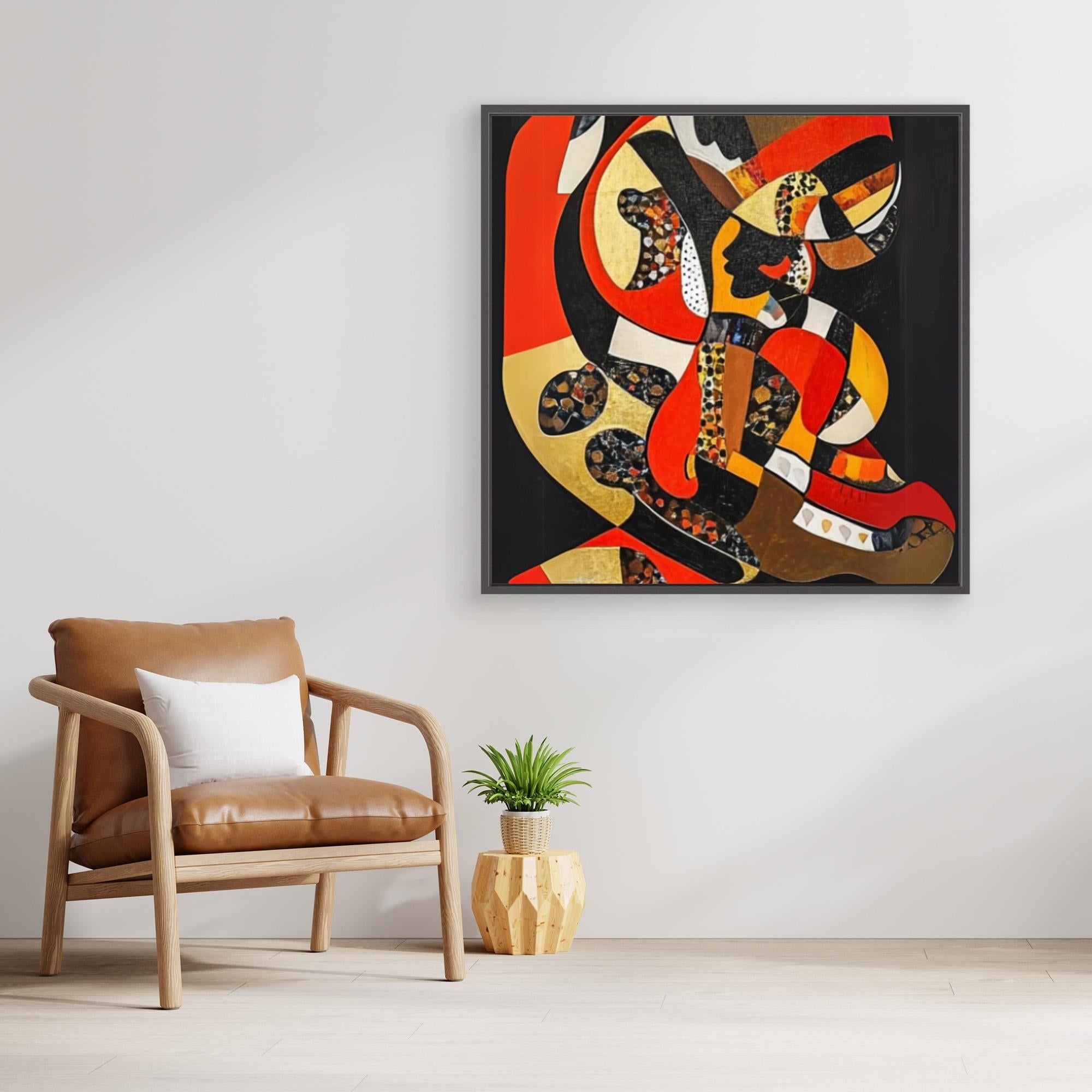 Canvas Print: "Vivid Symphony of Shapes and Colors" modern abstract canvas wall art by Rossetti Art – luxury interior design artwork for living room, bedroom, office – Abstract Canvas Art