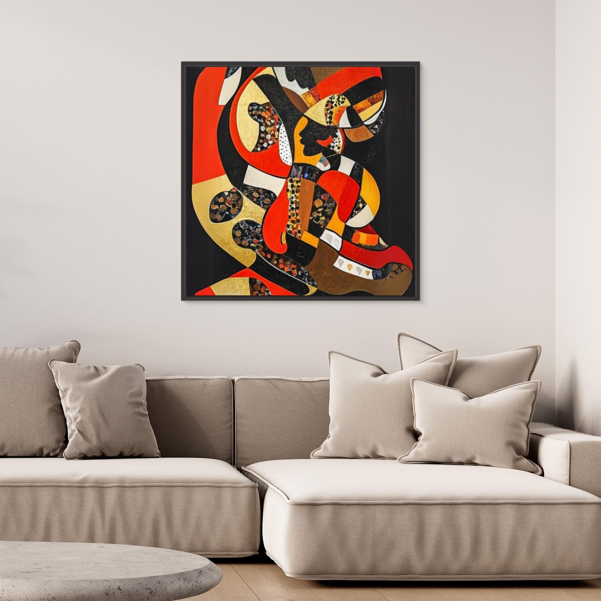 Canvas Print: "Vivid Symphony of Shapes and Colors" modern abstract canvas wall art by Rossetti Art – luxury interior design artwork for living room, bedroom, office – Abstract Canvas Art